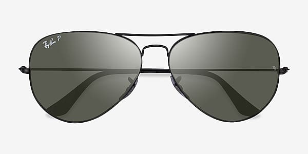 Shiny Black Ray-Ban RB3025 -  Metal Sunglasses
